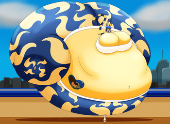 anthro belly big_belly big_breasts big_butt body_inflation breasts bubble_butt butt cleavage clothed clothing female huge_belly huge_breasts huge_butt huge_hips huge_thighs hyper hyper_belly hyper_breasts hyper_butt hyper_hips hyper_inflation hyper_thighs inflation lamp magic_lamp midriff navel solo thick_thighs wide_hips yellow_body user3345 animal_crossing nintendo ankha_(animal_crossing) ankha_devine_(user3345) domestic_cat felid feline felis mammal hi_res