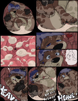 angry anthro anthro_prey anus balls blue_ear_piercing blue_eyes blue_hair bodily_fluids brown_body brown_fur cock_vore cum cum_covered cum_in_ass cum_inside curled_up erection exclamation_point feet fingering fingering_self fur genital_fluids genitals hair heart_symbol inside_balls internal larger_pred male male_prey masturbation membrane_(anatomy) messy nude nude_prey one_eye_closed onomatopoeia otter_tail penile penis perineum pink_anus pink_penis pregnant pregnant_male size_difference smile solo sound_effects sperm_cell spread_legs spreading tan_body tan_fur tan_perineum text thought_bubble toes vore webbed_feet webbed_hands white_text wide_eyed pandottermon toma_(pandottermon) mammal mustelid otter 2026 colored comic english_text hi_res