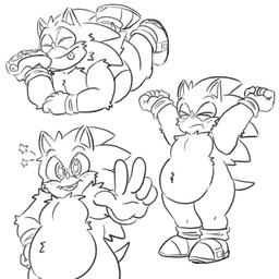 anthro belly blush chili_dog clothing food footwear footwear_only gesture hand_gesture hot_dog male mostly_nude navel overweight overweight_anthro overweight_male shoes shoes_only smile solo toony v_sign cl0udussy sega sonic_the_hedgehog_(series) sonic_the_hedgehog eulipotyphlan hedgehog mammal 1:1 hi_res monochrome