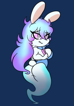 anthro big_breasts blue_hair breasts clothed clothing fangs female hair looking_at_viewer simple_background solo teeth shinkaku mario_bros mario_plus_rabbids_sparks_of_hope nintendo raving_rabbids rayman_(series) ubisoft midnite_(mario_plus_rabbids) ghost lagomorph mammal rabbid spirit alpha_channel digital_media_(artwork) hi_res