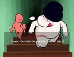 anthro balls belly butt clothing dialogue duo erection fellatio forced genitals grey_body hat hat_only headgear headgear_only headwear headwear_only inside kneeling male male/male mostly_nude nude oral penile penis penis_in_mouth rape sex slightly_chubby sound_effects text top_hat bx16808 sound_warning the_moomins moominpappa moomin 2d_animation animated english_text frame_by_frame sound webm