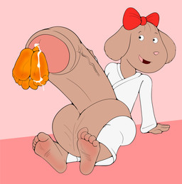 5_toes accessory ambiguous_gender anthro balls barefoot big_balls big_penis biped bodily_fluids bow_(feature) clothed clothing cock_vore cum cum_on_feet duo erection feet foot_fetish foot_focus foreskin fur genital_fluids genitals glans hair hair_accessory huge_balls huge_penis humanoid_feet humanoid_genitalia humanoid_penis hyper hyper_balls hyper_genitalia hyper_penis keikogi leaking_cum male male/ambiguous male_focus martial_arts_uniform open_mouth partially_retracted_foreskin penile penis pink_glans plantigrade simple_background sitting smile soles solo_focus sportswear toes vein veiny_penis vore young young_anthro dummycervine arthur_(series) vore_day vore_day_2025 fern_walters sue_ellen_armstrong canid canine canis domestic_cat domestic_dog felid feline felis mammal absurd_res digital_media_(artwork) hi_res