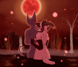 3_eyes 6_horns anthro beach black_body black_fur bodily_fluids breast_grab breasts broken_horn covered_eyes duo female fur grey_body grey_skin hairless hand_on_arm hand_on_breast horn kissing male moon multi_eye multi_horn night red_eyes rim_lighting saliva saliva_string white_body white_fur white_wool wool_(fur) welcometaco cult_of_the_lamb massive_monster_(studio) lamb_(cult_of_the_lamb) narinder red_crown_(cult_of_the_lamb) bovid caprine domestic_cat domestic_sheep felid feline felis hairless_cat jacob_sheep mammal sheep sphynx_(cat) hi_res