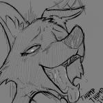 ahegao anthro close-up eye_roll eyebrows female fur grey_background lidded_eyes looking_pleasured mouth_shot onomatopoeia open_mouth raised_inner_eyebrows sharp_teeth simple_background solo sound_effects teeth text tongue tongue_out replytoanons disney pack_street zootopia betty_(weaver) fan_character canid canine canis mammal wolf 1:1 digital_media_(artwork) monochrome