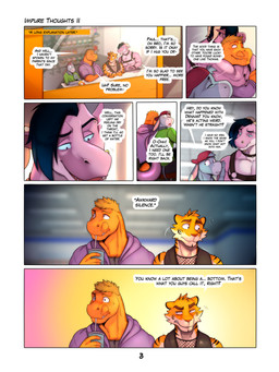 anthro backwards_hat blonde_hair blue_hair bodily_fluids cheek_tuft claws clothing dialogue eyebrows facial_tuft floppy_ears fur group hair hat headgear headwear horn long_ears male nervous nervous_sweat orange_body orange_fur orange_skin purple_hair red_nose striped_body striped_fur stripes sweat text thick_eyebrows tuft zourik mythology dennis_(zourik) lucas_(zourik) paul_(zourik) thomas_(zourik) asinus dinosaur donkey dragon equid equine felid mammal mythological_creature mythological_scalie pantherine prehistoric_species reptile scalie theropod tiger tyrannosaurid tyrannosauroid tyrannosaurus tyrannosaurus_rex 3:4 absurd_res comic hi_res multiple_scenes