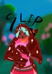 anthro female goo_transformation solo text transformation agron_u slime_rancher beatrix_lebeau goo_creature human mammal slime_(slime_rancher) tabby_slime absurd_res english_text hi_res