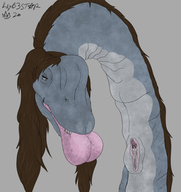age_difference anthro biped duo female female_feral feral hair internal internal_oral larger_female lips long_hair long_neck looking_at_another looking_at_partner macro male male/female male_anthro micro neck_bulge older_female quadruped size_difference smaller_male stuck_in_throat swallowed_alive swallowing thick_lips trapped vore wrinkled_skin wrinkles younger_male kxybeastar blade_(kxybeastar) mommabearbun_(kxybeastar) brachiosaurid brachiosaurus canid canine canis dinosaur macronarian mammal prehistoric_species reptile saurischian sauropod sauropodomorph scalie wolf absurd_res hi_res