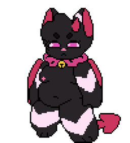 ambiguous_gender anthro bell bell_collar belly casual_nudity collar horn navel nipples nude overweight shortstack solo spade_tail tail walking wings conditional_dnp tuvandalist lychi_(tuvandalist) bat demon mammal 2025 animated digital_media_(artwork) pixel_(artwork) pixel_animation nonbinary_(lore)