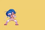 attack balancing_on_tail blue_hair butt exposed_ass female fur hair reanimated solo tail white_body white_fur tukeart capcom darkstalkers felicia_(darkstalkers) felid feline humanoid mammal monster animated short_playtime