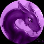 dripping feral purple_body purple_eyes quadruped simple_background solo tongue tongue_out amarynceus european_mythology mythology acrasia dragon goo_creature mythological_creature mythological_scalie scalie western_dragon 1:1 absurd_res bust_portrait hi_res portrait