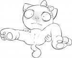 anthro anus bite biting_lip biting_own_lip blush feet female genitals hindpaw looking_at_viewer paws presenting pussy self_bite solo young unknown_artist hello_kiki hello_kitty_(series) les_kassos sanrio hello_kitty_(character) domestic_cat felid feline felis mammal monochrome adult_(lore)