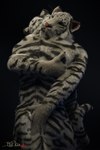 anal anal_fingering anthro claws duo eyes_closed fingering fur hug male male/male standing tail sherwood felid mammal pantherine tiger 2:3 3d_(artwork) digital_media_(artwork) hi_res signature