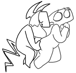 anthro butt butt_grab crooked_tail dipstick_ears duo ear_markings female grope hand_on_butt horn lying male male/female multicolored_ears on_side questionable_consent spooning tail unwanted_attention worried the_weaver boxdog_(comic) boxdog scrimmage_(boxdog) digital_drawing_(artwork) digital_media_(artwork) monochrome