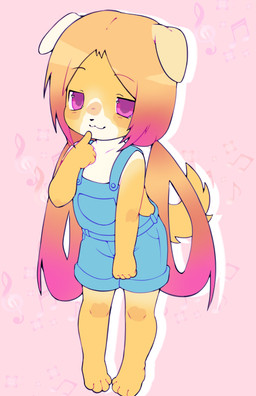 anthro biped black_nose clothed clothing countershade_face countershade_torso countershading eyebrows female floppy_ears folded_ears front_view fur hair long_hair multicolored_body multicolored_hair overalls pink_eyes red_hair simple_background solo standing tan_body tan_fur tan_hair two_tone_body two_tone_hair white_body white_countershading white_fur young young_anthro young_female lollipounce domestic_cat felid feline felis mammal 2026 absurd_res hi_res