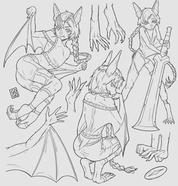 anthro bedroom_eyes breasts butt claws clothed clothing crouching fangs female hair half-closed_eyes holding_melee_weapon holding_object holding_sword holding_weapon long_hair looking_back lying melee_weapon membrane_(anatomy) membranous_wings narrowed_eyes on_side rear_view seductive sharp_teeth short_tail small_breasts smile solo sword tail teeth text thick_thighs three-quarter_view toe_claws underwear weapon wings gogogrey bat mammal 2025 artist_name digital_media_(artwork) hi_res monochrome sketch