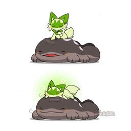 3_toes :3 ambiguous_feral ambiguous_gender blush blush_lines brown_body brown_skin brown_tail cheek_tuft chest_tuft duo eyes_closed facial_markings facial_tuft feet feral fur green_body green_ears green_fur green_tail happy head_markings kemono kneading larger_ambiguous larger_feral lying markings mask_(marking) monotone_tail multicolored_body multicolored_fur on_front on_top_of quadruped simple_background size_difference smaller_ambiguous smaller_feral smile squish tail tail_motion tailwag toes tuft two_tone_body two_tone_fur two_tone_tail uwu white_background tontaro nintendo pokemon clodsire felid feline generation_9_pokemon mammal pokemon_(species) sprigatito 1:1 2d_animation animated colored frame_by_frame loop shaded short_playtime simple_shading watermark