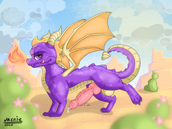 all_fours balls big_balls big_penis bodily_fluids desert elemental_manipulation feral fire fire_manipulation genital_fluids genitals knot knotted_penis looking_at_viewer looking_pleasured male penis precum purple_body purple_eyes small_but_hung solo throbbing throbbing_penis tongue tongue_out jackiewolf-6734 activision mythology spyro_the_dragon spyro dragon mythological_creature mythological_scalie scalie hi_res