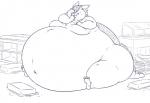anthro armadillo belly big_belly big_butt biped black_and_white butt chubby_cheeks claws covering covering_mouth covering_own_mouth covering_self hand_on_chest hoodah huge_belly huge_butt hyper hyper_belly hyper_butt male mammal monochrome moobs morbidly_obese morbidly_obese_anthro morbidly_obese_male navel nude obese obese_anthro obese_male overweight overweight_anthro overweight_male sitting solo thick_thighs wide_hips xenarthran