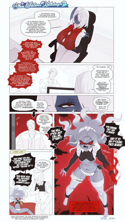 angry anthro band-aid bandage big_breasts blue_body breasts bruised chair clothed clothed_anthro clothed_female clothed_human clothed_humanoid clothed_male clothing dialogue eyewear female fur furniture glasses grey_body grey_fur grey_hair group hair huge_breasts legwear maid_uniform male multicolored_body multicolored_hair office_chair profanity red_body red_eyes red_hair screaming shrug_(clothing) sitting small_breasts speech_bubble spread_legs spreading text thigh_highs trio two_tone_body two_tone_hair uniform wearing_glasses white_body white_clothing white_fur white_hair white_legwear white_thigh_highs thekite nintendo pokemon annie_the_annihilape_(thekite) evelyn_(thekite) absol annihilape generation_3_pokemon generation_9_pokemon human humanoid mammal pokemon_(species) 2026 absurd_res comic english_text hi_res