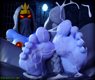 black_body black_nails black_skin blue_body blue_skin bodily_fluids colored_nails cum cum_on_feet cum_on_self duo feet female foot_fetish foot_focus foot_play footjob genital_fluids glowing glowing_eyes headdress humanoid_feet humanoid_on_humanoid male male/female nails nipple_covers penile plantigrade red_eyes sex two-footed_footjob wrinkled_feet wrinkles thekidxeno chocoscorner_(modeler) disembowell_(modeler) kruk_(modeler) alien_(franchise) abriika x3no alien humanoid unknown_species xenomorph 3d_(artwork) absurd_res digital_media_(artwork) hi_res