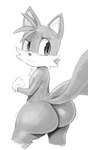 2_tails anthro big_butt bottom_heavy butt butt_focus chest_tuft clothing frown fur gloves hair handwear huge_butt looking_back male multi_tail multicolored_body nude shotadonk simple_background solo tail teapot_(body_type) thick_thighs tuft two_tone_body white_clothing white_gloves white_handwear wide_hips sqoon sega sonic_the_hedgehog_(series) miles_prower canid canine canis fox mammal 2024 colored digital_drawing_(artwork) digital_media_(artwork) hi_res monochrome portrait shaded three-quarter_portrait