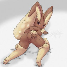 anthro anus bed bodily_fluids breasts butt female fur furniture genital_fluids genitals looking_at_viewer messy nipples pawpads paws presenting presenting_anus presenting_hindquarters presenting_vulva side_boob solo spread_butt spread_legs spreading thick_thighs tongue tongue_out vaginal_fluids vulva kumachi nintendo pokemon generation_4_pokemon lagomorph lopunny mammal pokemon_(species) 1:1 absurd_res hi_res