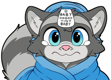 ambiguous_form ambiguous_gender bedding blanket blanket_burrito bodily_fluids crying facial_markings front_view fur grey_body grey_ears grey_fur grey_inner_ear head_markings markings mask_(marking) monotone_background pathetic pink_nose reaction_shot ring_(marking) ringed_tail sad simple_background solo striped_markings striped_tail stripes tail tail_markings tears teary_eyes white_background xenoyia kalen_(xenoyia) mammal procyonid raccoon bust_portrait portrait reaction_image