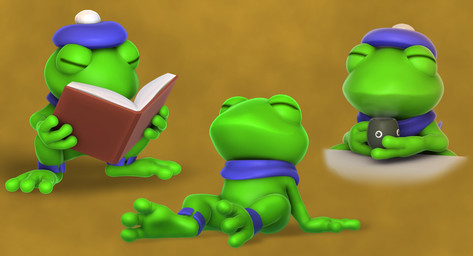 clothing container cup eyes_closed hat headgear headwear holding_object reading scarf sitting cinnamoncookies mario_bros nintendo super_mario_rpg_legend_of_the_seven_stars frogfucius'_student amphibian frog 3d_(artwork) digital_media_(artwork) hi_res
