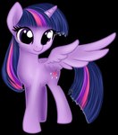 blonde_hair blue_tail feathered_wings feathers female feral glistening glistening_eyes hair looking_at_viewer mouth_closed pink_hair pink_tail purple_body purple_eyes purple_hair purple_tail purple_wings side_view solo tail wings milk-jug friendship_is_magic hasbro my_little_pony mythology twilight_sparkle_(mlp) equid equine mammal mythological_creature mythological_equine pegasus alpha_channel