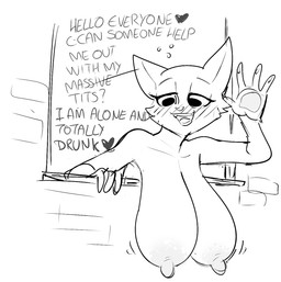 anthro areola big_areola big_breasts blush breasts brick drunk erect_nipples female hanging_breasts huge_breasts humor nipples pawpads sagging_breasts solo substance_intoxication text window dbaru microsoft prequel_adventure the_elder_scrolls katia_managan felid khajiit mammal 2020 english_text hi_res monochrome