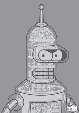 antennae_(anatomy) brain cable grey_background logo looking_at_viewer machine male mechanism not_furry organs simple_background solo text translucent translucent_body ym-graphix comedy_central futurama bender_bending_rodríguez humanoid robot artist_logo artist_name grey_theme