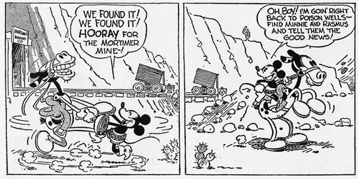 ambiguous_gender anthro bowler_hat clothed clothing dialogue feral fingers footwear gloves group handwear hat headgear headwear male quadruped shoes text floyd_gottfredson hardie_gramatky disney public_domain mickey_mouse pegleg_pete pete_(disney) domestic_cat equid equine felid feline felis horse mammal mouse murid murine rodent 1930 20th_century absurd_res ancient_art black_and_white comic dated english_text hi_res monochrome signature