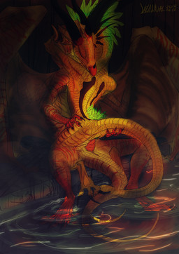 anthro bath bathhouse bite duo feathers female flat_chested frill_(anatomy) from_front_position green_body green_feathers inside male male/female markings mastery_position membrane_(anatomy) membranous_frill nude red_markings romantic romantic_couple scar sex skinny_dipping swimming_pool tail vaginal water velannal mythology melanth velan'nal dragon mythological_creature mythological_scalie scalie hi_res