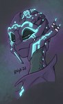 blinking blue_eyes bodypaint face_paint female glowing glowing_paint grin jewelry looking_at_viewer smile solo teeth raiyk bioware electronic_arts mass_effect ester_(commanderleifn7) alien turian 2d_animation animated bust_portrait portrait short_playtime