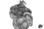 anthro armband back_muscles barazoku big_muscles butt huge_muscles hyper hyper_muscles male muscular muscular_arms muscular_butt muscular_male muscular_thighs rear_view solo kosmonius nintendo pokemon generation_2_pokemon pokemon_(species) typhlosion 3:2 hi_res monochrome