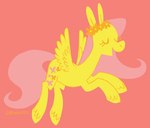 cutie_mark eyelashes eyes_closed feathered_wings feathers female feral flower flower_crown flying hair hooves long_hair long_mane long_tail mane open_mouth orange_flower pink_background pink_hair pink_mane pink_tail plant quadruped simple_background smile solo tail wings yellow_body greengrizz friendship_is_magic hasbro my_little_pony mythology fluttershy_(mlp) equid equine mammal mythological_creature mythological_equine pegasus 2023 artist_name colored digital_drawing_(artwork) digital_media_(artwork) flat_colors hi_res