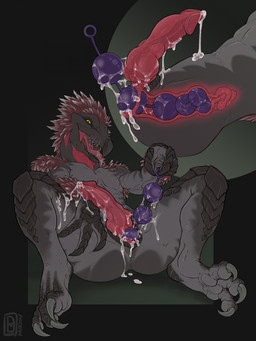 3_fingers 3_toes anal anal_beads anal_beads_in_ass anal_masturbation anal_penetration animal_genitalia animal_penis anthro arm_feathers arm_tuft armpit_feathers avian_caruncle beak bodily_fluids butt claws cum cutaway digitigrade erection feather_hair feathered_crest feathers feet finger_claws fingers genital_fluids genital_slit genitals grey_body grey_scales guts head_crest internal internal_anal intestines knot knotted_penis male male_penetrated masturbation object_in_ass organs penetration penis pseudo_hair saliva scales scuted_hands scuted_legs scutes sex_toy sex_toy_in_ass sex_toy_insertion sharp_teeth shoulder_tuft solo teeth toe_claws toes tuft x-ray_view yellow_eyes mukinky halo_(series) microsoft xbox_game_studios fan_character nor_zauth alien avian kig-yar scalie t'vaoan hi_res