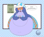 anthro belly big_belly big_butt butt female gamer_girl gaming huge_belly hyper hyper_belly nerd obese overweight pear-shaped_figure playing_video_game text thick_thighs wide_hips crescent-blue-zero genny eulipotyphlan hedgehog mammal 2024 6:5 absurd_res english_text hi_res