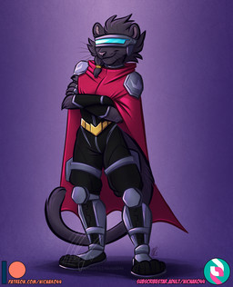 4_toes 5_fingers anthro belt black_body black_fur black_nose bodysuit boots breasts claws cloak clothed clothing crossed_arms exposure_variation feet female finger_claws fingerless_gloves fingers footwear fur gloves handwear hindpaw humanoid_hands looking_at_viewer melanistic paws plantigrade shoes skinsuit sleeveless_clothing smile solo standing text tight_clothing toes visor whiskers nicnak044 rivals_of_aether clairen_(rivals_of_aether) felid leopard mammal pantherine 2021 digital_media_(artwork) url watermark