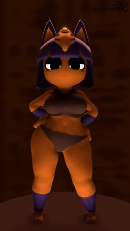 anthro big_breasts big_butt black_clothing black_swimwear black_underwear blue_hair bob_cut bouncing_breasts breasts butt clothed clothed_anthro clothed_female clothing curvy_figure dancing duo eyes_closed featureless_breasts featureless_crotch female female_anthro frown fur hair half-closed_eyes hands_on_hips happy looking_at_viewer music narrowed_eyes nipple_tape pasties shaking_hips shortstack smile swimwear synced_to_music tail tail_motion tailwag tape underwear uraeus voluptuous voluptuous_anthro voluptuous_female wide_hips yellow_body yellow_fur furfnsfw sound_warning animal_crossing ankha_zone blancmange_(band) nintendo ankha_(animal_crossing) isabelle_(animal_crossing) canid canine canis domestic_cat domestic_dog felid feline felis mammal 3d_(artwork) 3d_animation 9:16 animated digital_media_(artwork) hi_res long_playtime sound video