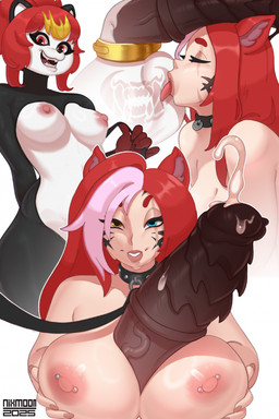 anthro ball_lick ball_markings ball_ring balls big_breasts big_penis black_penis blue_eyes bodily_fluids breast_play breasts collar collar_only colored_nails cum dominant dominant_anthro eyes_closed facial_markings female female_humanoid genital_fluids genital_markings genitals green_eyes gynomorph gynomorph_anthro hair head_markings heterochromia highlights_(coloring) huge_penis hyper hyper_genitalia hyper_penis intersex intersex_anthro leash licking male markings nails nipple_piercing nipples nude nude_anthro nude_gynomorph nude_humanoid oral orange_highlights penile_spines penis penis_on_head piercing pink_highlights red_hair sex simple_background submissive submissive_female submissive_humanoid titfuck tongue vein veiny_penis white_background yellow_eyes nixmoonl sabrith_ebonclaw bear giant_panda humanoid mammal 2025 hi_res