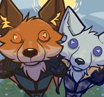 anthro brown_body brown_fur clothed clothing duo duo_focus fur group hand_holding looking_at_viewer male multicolored_body multicolored_fur orange_body orange_fur perspective spikes white_body white_fur pinumontbalou epic_games fortnite kubrick_stare fennix_(fortnite) volpez_(fortnite) arctic_fox canid canine canis fox mammal red_fox true_fox digital_drawing_(artwork) digital_media_(artwork) hi_res meme brother_(lore) brothers_(lore) sibling_(lore)