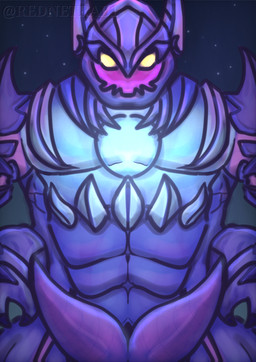 2_penises anthro blue_background genitals male multi_genitalia multi_penis penis simple_background slit_penis solo rednetrab69 mobile_legends gloo_(mobile_legends) monster hi_res