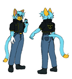 anthro blue_body blue_fur boots bottomwear clothed clothed_anthro clothed_male clothing countershade_face countershading denim denim_bottomwear denim_clothing dipstick_tail eyewear footwear front_view fully_clothed fully_clothed_anthro fully_clothed_male fur glasses humanoid_hands jacket jeans male male_anthro markings pants pawpads rear_view shirt shoes simple_background solo tail tail_markings tongue tongue_out topwear wearing_glasses white_background yellow_body yellow_ears yellow_face yellow_fur butcher_pal felid feline mammal serval 2025 colored digital_drawing_(artwork) digital_media_(artwork) full-length_portrait hi_res model_sheet portrait