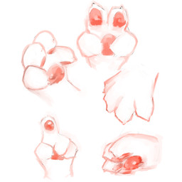 ambiguous_gender claws fluffy fur gesture hand_gesture handpaw pawpads paws pointing raised_finger raised_index_finger simple_background v_sign white_background white_body white_fur snoiifoxxo mammal 1:1