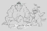 after_oral after_oral_penetration after_sex after_threesome age_difference anthro belly big_belly bodily_fluids cum cum_on_ground dialogue erection feathers fluffy genital_fluids genitals gesture group male male/male mature_male older_male overweight overweight_anthro overweight_male overweight_top shrug sitting spread_legs spreading text trio unconscious unconscious_male younger_male duckbrained angry_birds family_guy_death_pose rovio_entertainment sega mighty_eagle accipitrid accipitriform avian bird eagle 2025 comic end_page english_text greyscale hi_res meme monochrome