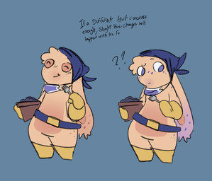 anthro belt belt_buckle bent_arm blue_background blue_belt blue_eyes blue_freckles blue_headkerchief blue_kerchief blue_mask blueberry_(fruit) boots bowl buckle changing_color closed_frown closed_smile clothing confusion container dipstick_ears ear_markings ear_tuft eating eating_food eyes_closed featureless_crotch floppy_ears food footwear freckled_ears freckled_face freckled_hips freckles frown fruit fur handwear headgear headkerchief headwear holding_bowl holding_container holding_fork holding_object kerchief looking_at_ears lop_ears male male_anthro mask mittens mouth_closed multicolored_body multicolored_ears noseless plant purple_ear_tips question_mark shoes simple_background smile solo standing tan_body tan_fur tan_inner_ear tan_skin text thin_eyebrows tuft two_tone_body wide_hipped_anthro wide_hipped_male yellow_boots yellow_clothing yellow_footwear yellow_handwear yellow_mittens critterzone13 raving_rabbids rayman_(series) ubisoft fan_character lemon_(critterzone13) lagomorph mammal rabbid 2024 digital_drawing_(artwork) digital_media_(artwork) english_description english_text multiple_scenes