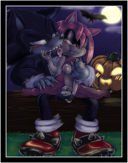 anthro ball_fondling balls blue_body blue_fur blush bodily_fluids breast_grab breasts claws clothing cum duo erection female female_penetrated fondling food footwear fruit fur genital_fluids genitals hand_on_breast jack-o'-lantern licking male male/female male_penetrating male_penetrating_female moon night nipples nude outside penetration penile penile_penetration penis penis_in_vagina pink_body pink_fur plant pumpkin saliva sex shoes spread_legs spreading tongue tongue_out vaginal vaginal_penetration vulva bluechika sega sonic_the_hedgehog_(series) sonic_unleashed amy_rose sonic_the_hedgehog sonic_the_werehog eulipotyphlan hedgehog mammal vampire werecreature wereeulipotyphlan werehog digital_media_(artwork) hi_res