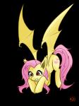 3:4 alpha_channel bat_pony bat_wings cutie_mark equid fangs female feral flutterbat_(mlp) fluttershy_(mlp) friendship_is_magic fur hair hasbro hybrid long_hair mammal membrane_(anatomy) membranous_wings my_little_pony norang94 open_mouth pink_hair red_eyes simple_background solo teeth transparent_background wings yellow_body yellow_fur