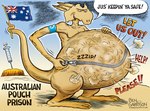 2021 abdominal_bulge ambiguous_gender anthro armband australia australian_flag belly ben_garrison big_belly canton colored covid-19_pandemic covid_quarantine deformed_face dialogue element_drop_shadow english_text evil_grin evil_look feet flag flag_(object) for_a_head fully_inside hi_res holding_belly holding_stomach hyper hyper_abdominal_bulge imprisonment kangaroo landmark lol_comments macro macropod mammal marsupial medical_instrument medical_syringe nazi nazi_armband organs pecs political_cartoon politics pouch_(anatomy) pouch_vore prehensile_holding prehensile_tail propaganda scientific_instrument smile solo speech_bubble stomach_zipper swastika syringe tail tail_holding_flag tail_holding_object text text_drop_shadow trapped uluru url vore what what_has_science_done where_is_your_god_now why zipping_up